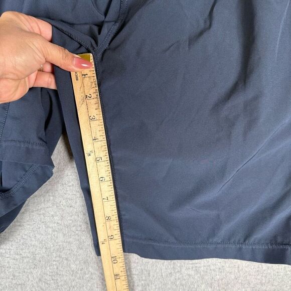 Prana Mens Size Medium Pull On Shorts Navy Blue Elastic Waistband Back Pocket - Picture 6 of 10